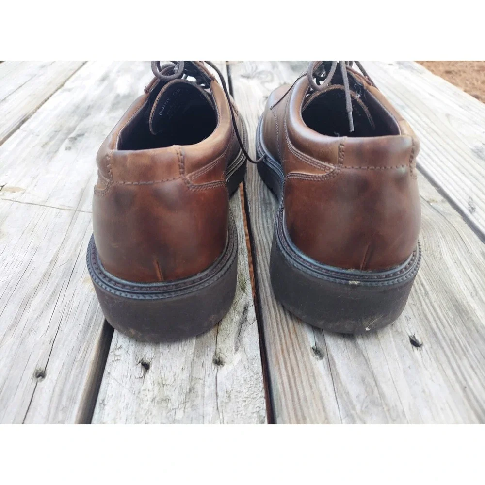 BASS CADET LEATHER DERBY SHOES Size 12M Men's Brown Chunky High Soles 0900 D357‎